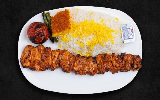 چلوجوجه کباب شش طاووق (ران)