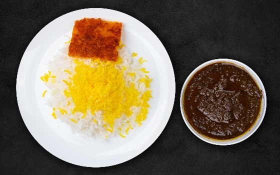 چلو خورشت فسنجان بدون مرغ